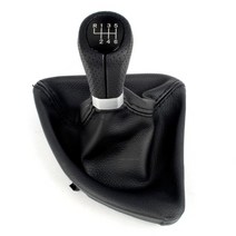 For BMW 1 시리즈 E81 E82 E87 E88 자동차 스타일링 5/6 스피드 기어 스틱 이동 노브 레벨 PU 가죽 부츠, 09 6 Speed Black, 09 6 Speed Black
