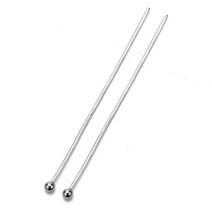 비즈공예바늘 비즈바늘 구슬바늘 스테인레스 스틸 플랫 헤드 핀 바늘 100 개 대량 20mm 30mm 40mm 골드 컬러 볼 비드 아이 헤드핀 귀걸이 쥬얼리 제작, [06] Steel Ball, [02] 30mm