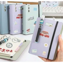 트래블러스노트 필사 여행 타이로프 일기장 다이어리, 라일락 + 누드 핑크 + 휴대용 펜 2개