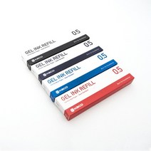 카코 KACO 젤펜 중성 리필심 10개 세트, 색상:레드, 단품