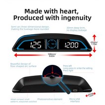 g3 gps hud 속도계 헤드업디스플레이 o미터 스마트 디지털 알람 미터 테슬라 hud 카니발 쏘렌토 투싼 셀토스 스포티지, 검은색