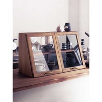 주방원목미니그릇장 옛날 엔틱 찻장 진열장 빈티지, 60cm 더블 레이어 - 월넛 컬러