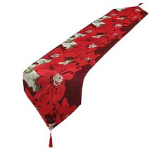 ManChDa 테이블 러너 크리스마스 휴일 시즌을 위한 레드 장식 홈 182.8 x 35.6 cm (72 14 인치) (6.눈, 4.bright Flowers