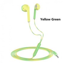 2021 새로운 3.5mm 유선 헤드폰 (베이스 이어폰 포함) Xiaomi IPhone 용 마이크가있는 스테레오 음악 스포츠 게임용 헤드셋, 05. Yellow Green