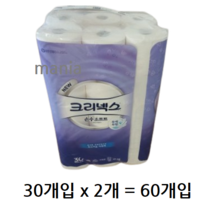 크리넥스 순수 소프트 천연펄프 3겹 롤화장지 30m, 60개입, 1개