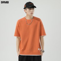 DFMEI 와플 남 루즈핏 라운드 반팔이에요