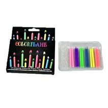 12pcs 생일케이크 장식 생일 파티 용품 웨딩 케이크 양초 디저트 장식 다채로운 여러 가지 빛깔의 촛불
