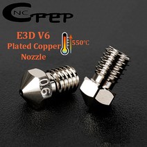 3D프린터부품 노즐 키트 도금 구리 3D 프린터 핫엔드 E3D V6 Prusa I3 MK3 CR10 용 4 개, 2.0.4mm