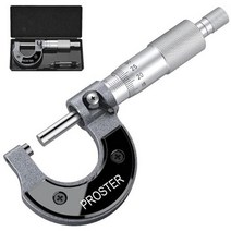 마이크로미터 Proster 디지털 025mm 001mm 외부 마이크로게이지 두께 측정기 케이스 포함, 1개