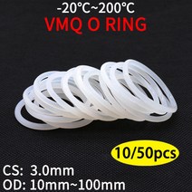 고무오링 VMQ-O 링 씰 개스킷 두께 CS 3mm OD 10 75mm 실리콘 고무 절연 방수 와셔 원형 흰색 논토시 개, [11] OD 20mm ID 14mm, [01] 10Pcs, [01] CS 3.0mm