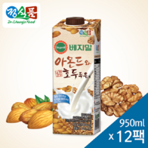 베지밀 아몬드와 호두 두유, 950ml, 12개