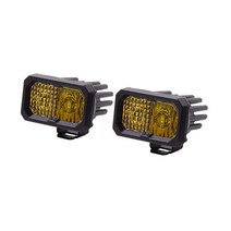 Diode Dynamics 스테이지 시리즈 5.1cm(2인치) SAE 옐로우 스포츠 표준 LED 포드 (쌍) 앰버 백라이트 포함 운전