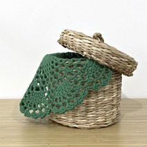 레이스 컬러 원형 도일리 코스터 2color (5개입), 그린(5개입)