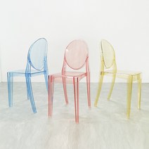 고스트체어 폴딩 스툴 크리스탈 간이 등받이 사무실 투명 커피숍 옷가게 접이식 의자, 투명 연두