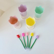 튤립펜 튤립볼펜 플라워펜 꽃볼펜 잘써지는펜 귀여운펜 선물용, 옐로우