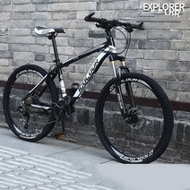 JINGMING 산악자전거 오프로드 변속 원메이크 레이싱카 24인치 26인치, 24인치-21단, 블랙화이트