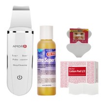 아모르미 아쿠아필기계 갈바닉 워터필링기 초음파마사지기 삭피기 초음파필링기, 워터필링기+엑스로션100ML+코팩시트20매+코튼패드