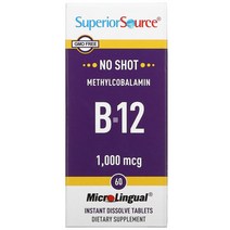 Superior Source B 12 메틸코발라민 1000mcg 60정, 1개
