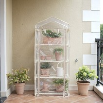 미니비닐하우스 하우스비닐 다육 가정용 이동식 옥상, 3단 PE [흰색] (69x49x125cm)