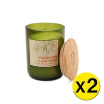2팩 Paddywax 패디왁스 - Eco Green Glass 100% Soy Wax Candle Mandarin & Lavender - 에코 그린 글라스 100% 소이 왁스