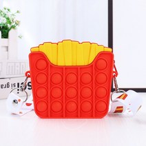 가벼운 팝잇 가방 손잡이 푸시팝 버블 파빗 무한뽁뽁이 귀여운 팝펫 가방 푸시 팝 버블 피젯 장난감 숄더백, 04 Chips 1