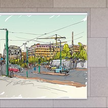 엠블라인드 실사롤스크린 일러스트 전차거리