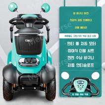 사륜 오토바이 2인 장애인 전동 스쿠터 4륜 전기 자동차 장애 전기 노인 전동차 JH, 48V, 바구니+전자브레이크+리튬배터리