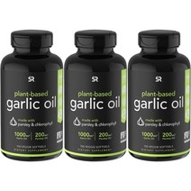 스포츠리서치 Sports Research Plant-Based Garlic Oil 스포츠 리서치 마늘 오일 파슬리 엽록소 함유 150정 3병, x, 1개