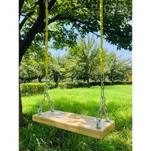 친환경 소재 소나무 원목그네 야외 나무 정원그네, 50x20cm /  길이 2 미터