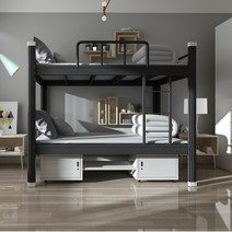 어린이벙커침대 철제 어른 2층 벙커 침대 책상, 블랙 1200 (침대보드)