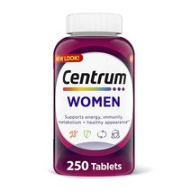 Centrum 여성용 멀티 비타민 미네랄 셔플리먼트 철분 비타민 D3 비타민 B 및 항산화제 비타민 C 및 E 함유 글루텐 미첨가 논 GMO 성분 250정
