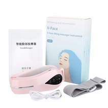 얼굴 턱 리프팅 밴드 주름 관리 제거 탄력 수면 벨트 ems 페이셜 마사지 이중 v 모양 리프트 레드 블루 라이트 led 페이스 슬리밍 진동 페이스 리프트 장치 스킨 케어, 분홍