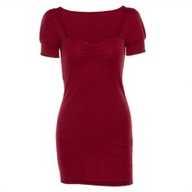 퍼프소매원피스 SISJULY 클래식 스퀘어넥 벌룬소매 여성 허리보정 슬림핏 힙랩 2104817650