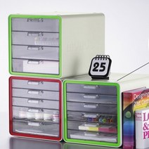 사무실 데스크 서류 정리 다단 슬라이드 서랍 공부 책상 문구 캐비넷 A4 종이 문서 영수증 통장 분류 보관 매장 서재 학용품 적층 파일함 케이스 소품 보관 트레이 통, 제품선택, 6단 - 그린