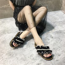 Makone 진주 보석 샌들 유럽 여름