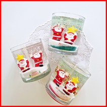 (별산타)(7온즈*3개)크리스마스 캔들 양초 젤캔들 만들기 키트, 레몬라벤더, 그린