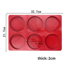 식빵틀 빵틀 베이킹 도구 툴 6캐비티 대형 디스크 실리콘 몰드 베이킹 머핀 팬 수지 코스터 버거 초콜릿 타