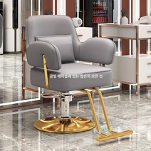 연예인 미용실 의자 고급 스페셜 헤어샵 살롱 바버샵 체어 리프트 회전, 표준, 인터넷 유명인 그레이 골드 디스크(페달 포함)