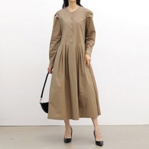 NeoCUBICA [네오쿠비카]빅사이즈 어깨 퍼프 셔링 롱원피스WB751