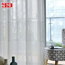 24평 32평 34평 거실커튼 흰색 기하학 창 거실 침실 블라인드 주방 나비주름쉬폰커튼