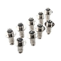 에어핀 테슬론 에어탱크GX20-8 플랜지가있는 8 핀 암수 20mm 와이어 패널 커넥터 원형 용접 항공 플러그 소, 01 5 Sets