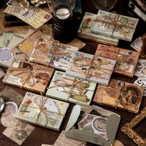 빈티지 모조지 트레이싱지 다꾸 배경지 떡메모지 스티커, 3.플로리 (ST-1811)