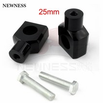 만능 야채 마늘 다지기 오토바이 핸들 바 라이저 클램프 알루미늄 할리 맞춤형 스프링거 보버 초퍼 블랙/크롬 7/8 인치 1 인치 22mm 25mm, 03 25mm Black