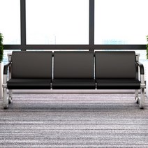 대기 쇼파 의자 휴게실 병원 은행 대기실 약국 사무용 로비 가구, 블랙  트리플