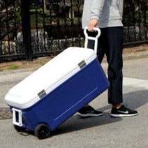 캠텔 80리터 플라스틱 캠핑 대형 쿨러 바퀴 아이스박스, 80리터_블루