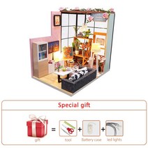 모형집 카페미니어처 DIY Diy 인형의 집 키트 작은 집 룸박스 미니어처 가구 조립 빌딩 모델 나무 장난, 09 house-010