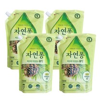 자연퐁 찌든때 걱정없는 솔잎 주방세제 리필형 1.1L, 4개
