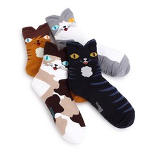 인타입 삭스 오드아이 고양이 여성 장목 양말