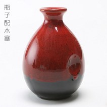 도자기 술병 흙도기가정용 밀폐 술항아리 독, 붉은 병 500ml