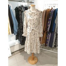 르샵 leshop LB12OP070 러플 카라 쉬폰 롱 원피스